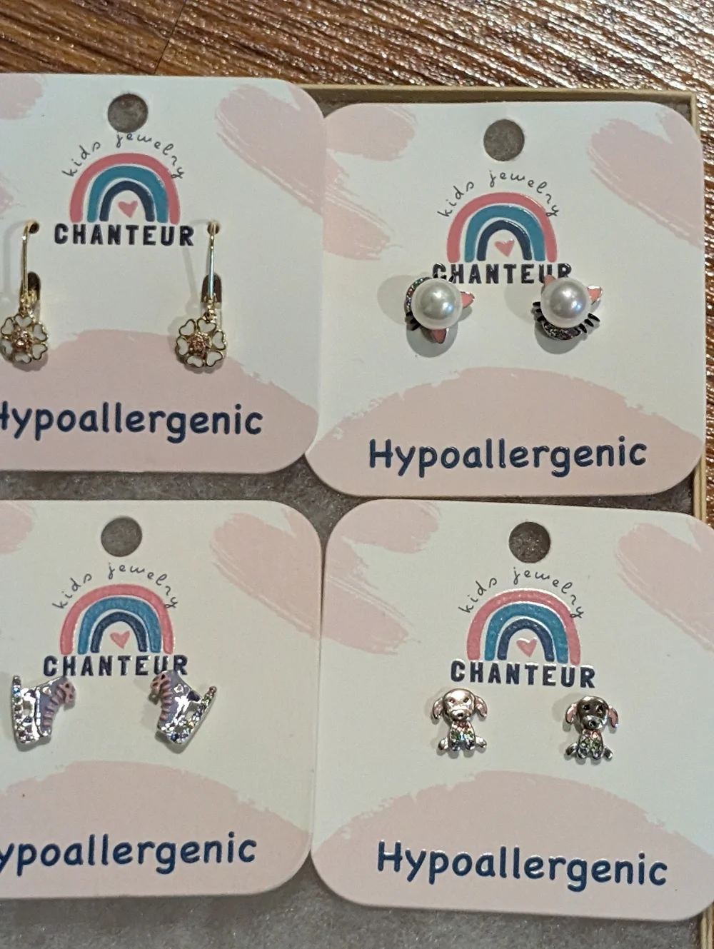4 Set Of Earrings Chanteur Hypoallergenic Kids Jewelry Accessories